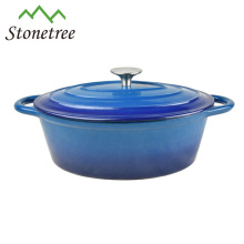 Blauer Emaille Gusseisen Thermokasserolle Hot Pot / Geschirr / Kochgeschirr